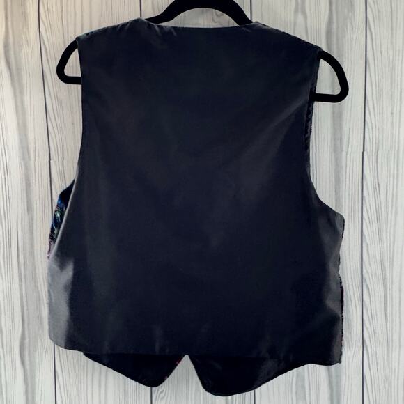 Vintage USA Katie Brooke Velour Embroidered Holiday Party Women’s Vest Size 10 - Picture 4 of 8